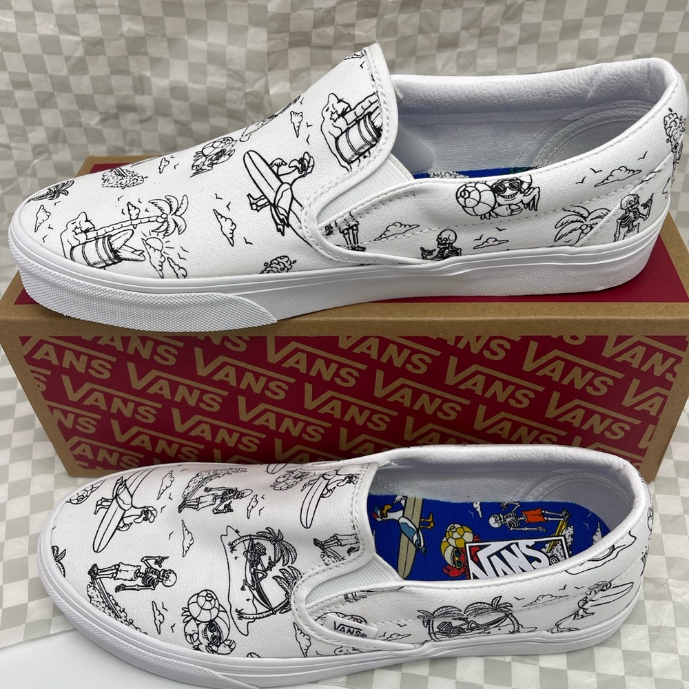 Vans Men’s Classic Slip-On Low Tide True White/True
VN0A5JLXBPD Sneakers - Picture 3 of 16